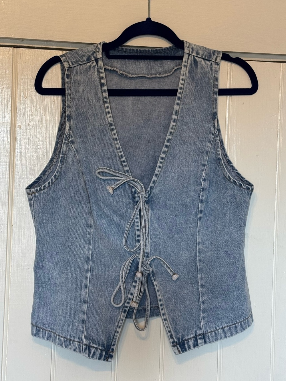 Denim Lace-Up Vest